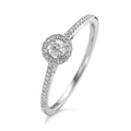 Szoliter gyűrű 750/18 K fehér arany Gyémánt 0.21 ct, w-si