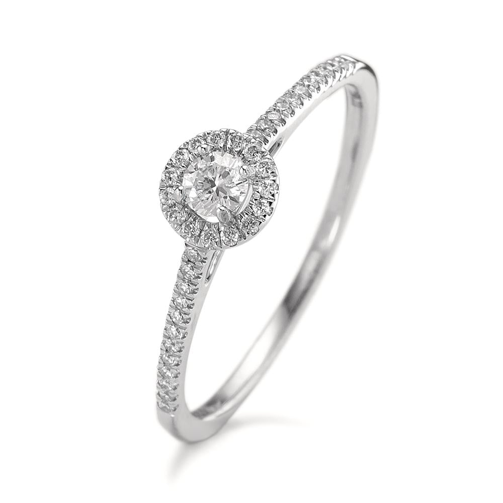 Szoliter gyűrű 750/18 K fehér arany Gyémánt 0.21 ct, w-si