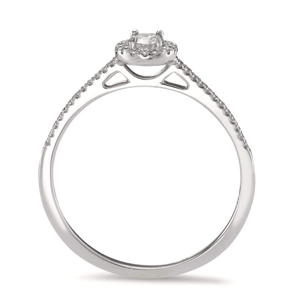 Szoliter gyűrű 750/18 K fehér arany Gyémánt 0.21 ct, w-si