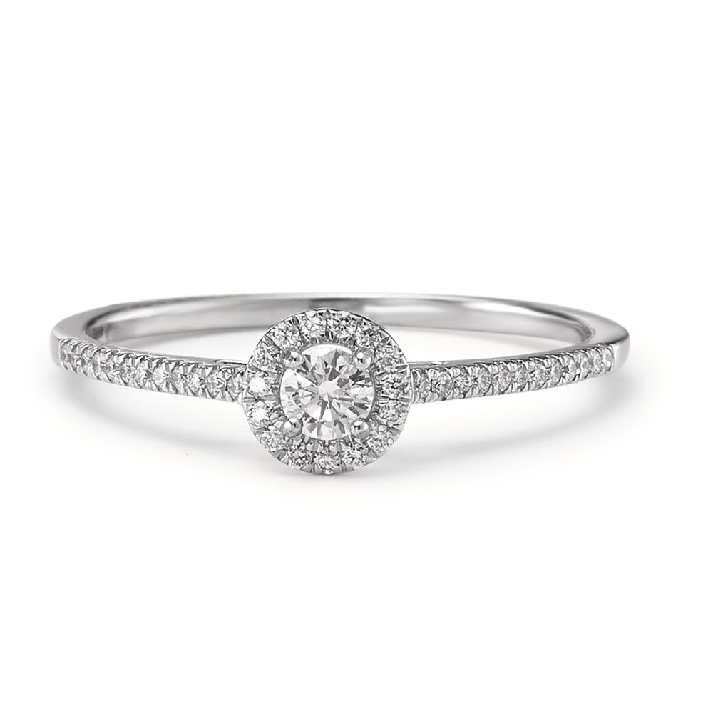 Szoliter gyűrű 750/18 K fehér arany Gyémánt 0.21 ct, w-si