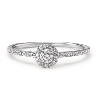 Szoliter gyűrű 750/18 K fehér arany Gyémánt 0.21 ct, w-si