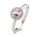 Gyűrű 750/18 K fehér arany Morganit, Gyémánt 0.11 ct, w-si