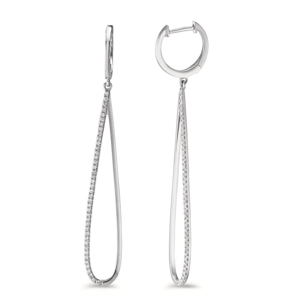 Függő fülbevaló 750/18 K fehér arany Gyémánt 0.29 ct, w-si