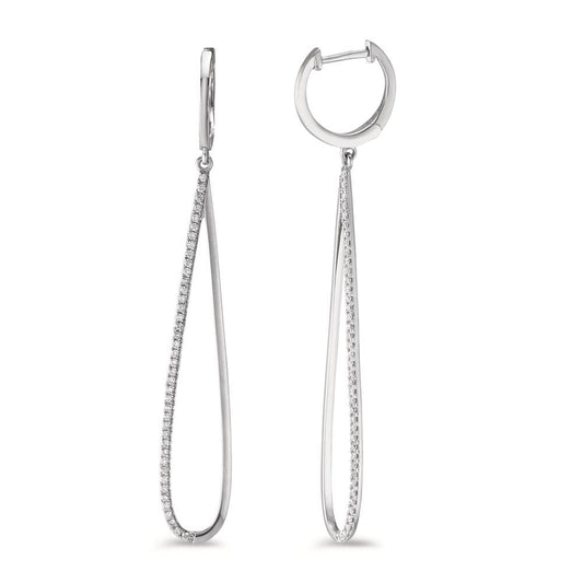 Függő fülbevaló 750/18 K fehér arany Gyémánt 0.29 ct, w-si