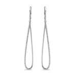 Függő fülbevaló 750/18 K fehér arany Gyémánt 0.29 ct, w-si