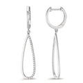 Függő fülbevaló 750/18 K fehér arany Gyémánt 0.14 ct, w-si