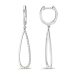 Függő fülbevaló 750/18 K fehér arany Gyémánt 0.14 ct, w-si