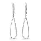 Függő fülbevaló 750/18 K fehér arany Gyémánt 0.14 ct, w-si