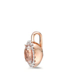 Medál 750/18 K vörös arany Morganit, Gyémánt 0.10 ct, 20 Kövek, Briliáns, w-si Ø9.5 mm