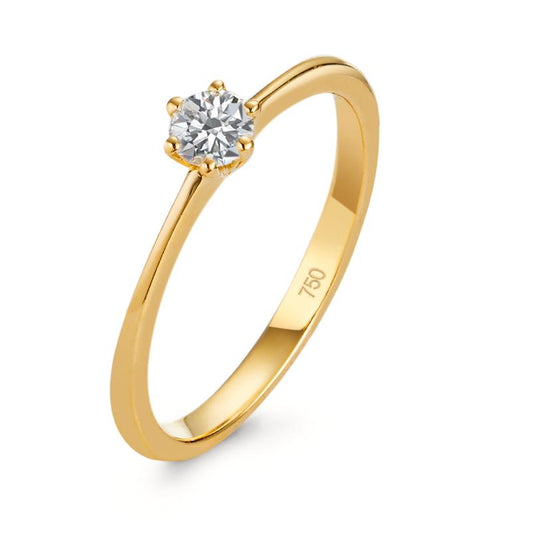 Szoliter gyűrű 750/18 K sárga arany Gyémánt 0.20 ct, w-si