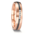 Partnergyűrű 585/14 K rozé arany, Cirkónium Gyémánt 0.075 ct, 5 Kövek, w-si