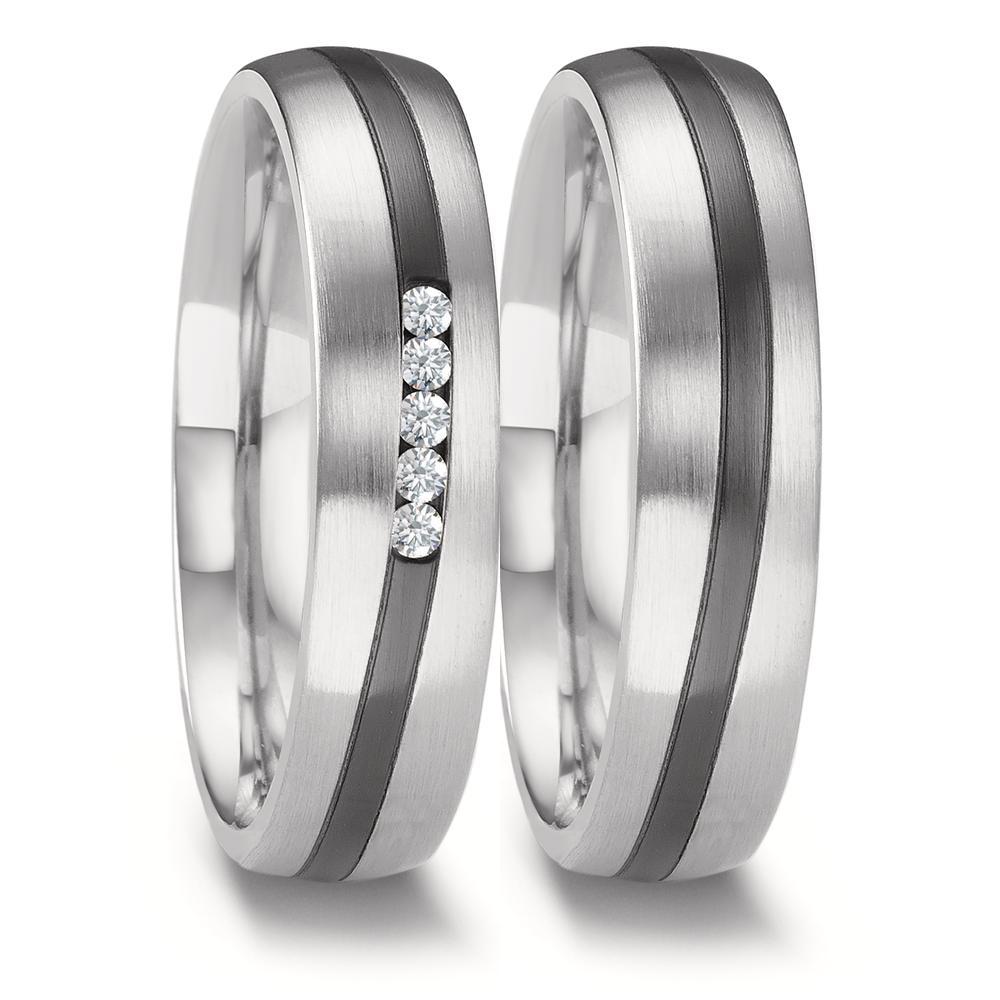 Partnergyűrű 585/14 K fehér arany, Cirkónium