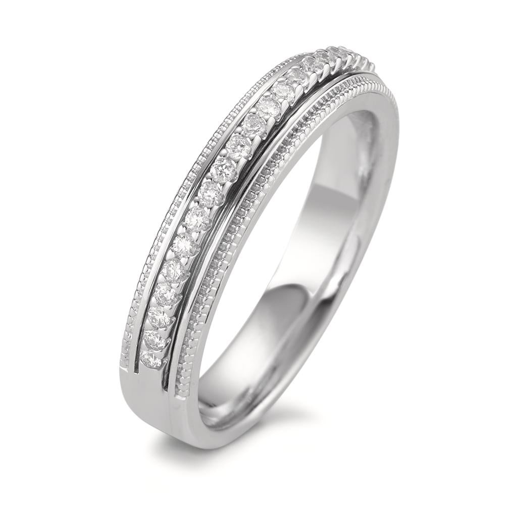 Gyűrű 750/18 K fehér arany Gyémánt 0.21 ct, 23 Kövek, Briliáns, w-si