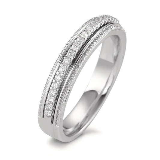 Gyűrű 750/18 K fehér arany Gyémánt 0.21 ct, 23 Kövek, Briliáns, w-si