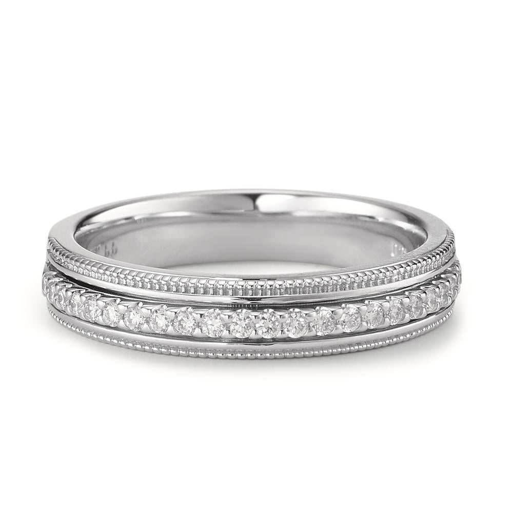 Gyűrű 750/18 K fehér arany Gyémánt 0.21 ct, 23 Kövek, Briliáns, w-si