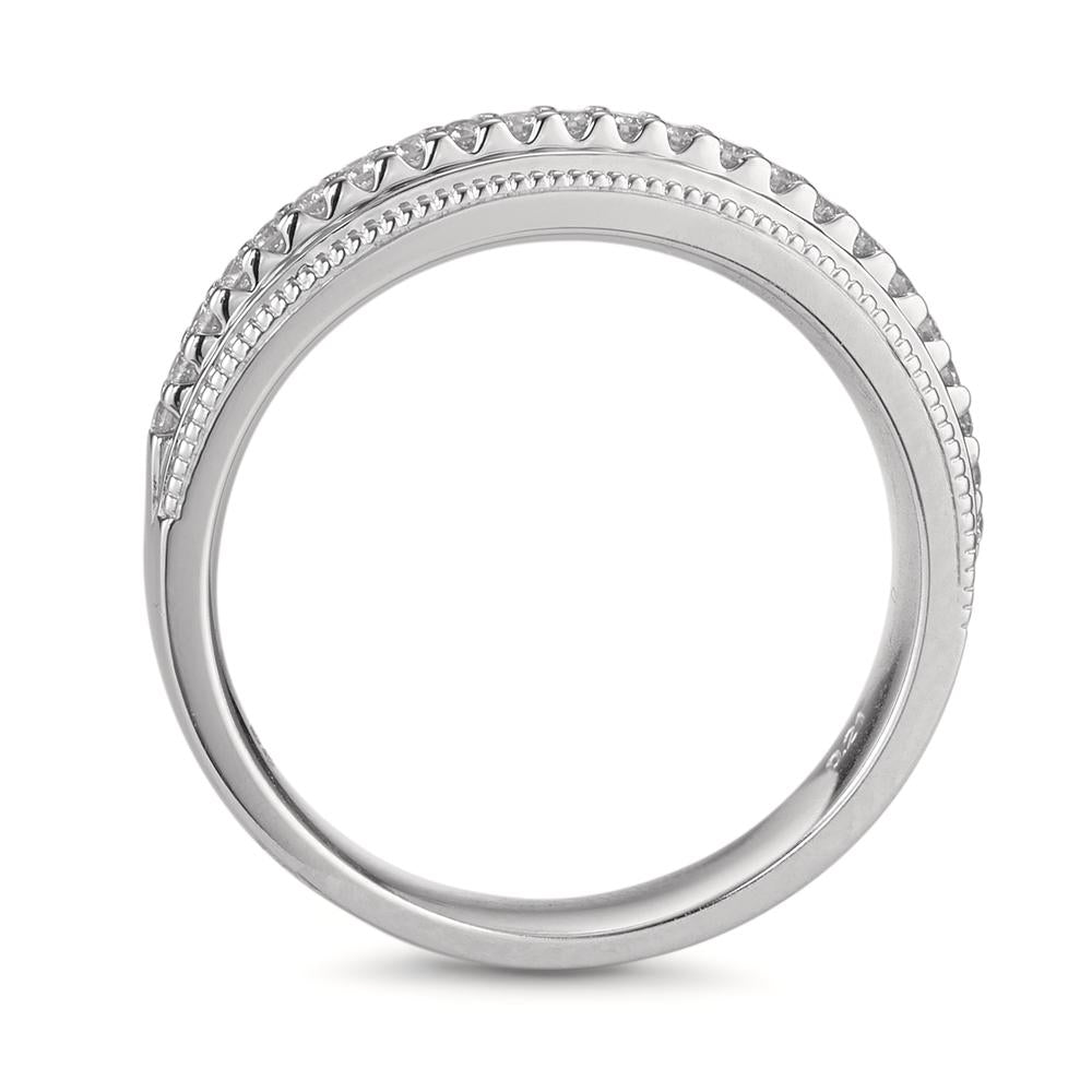 Gyűrű 750/18 K fehér arany Gyémánt 0.21 ct, 23 Kövek, Briliáns, w-si