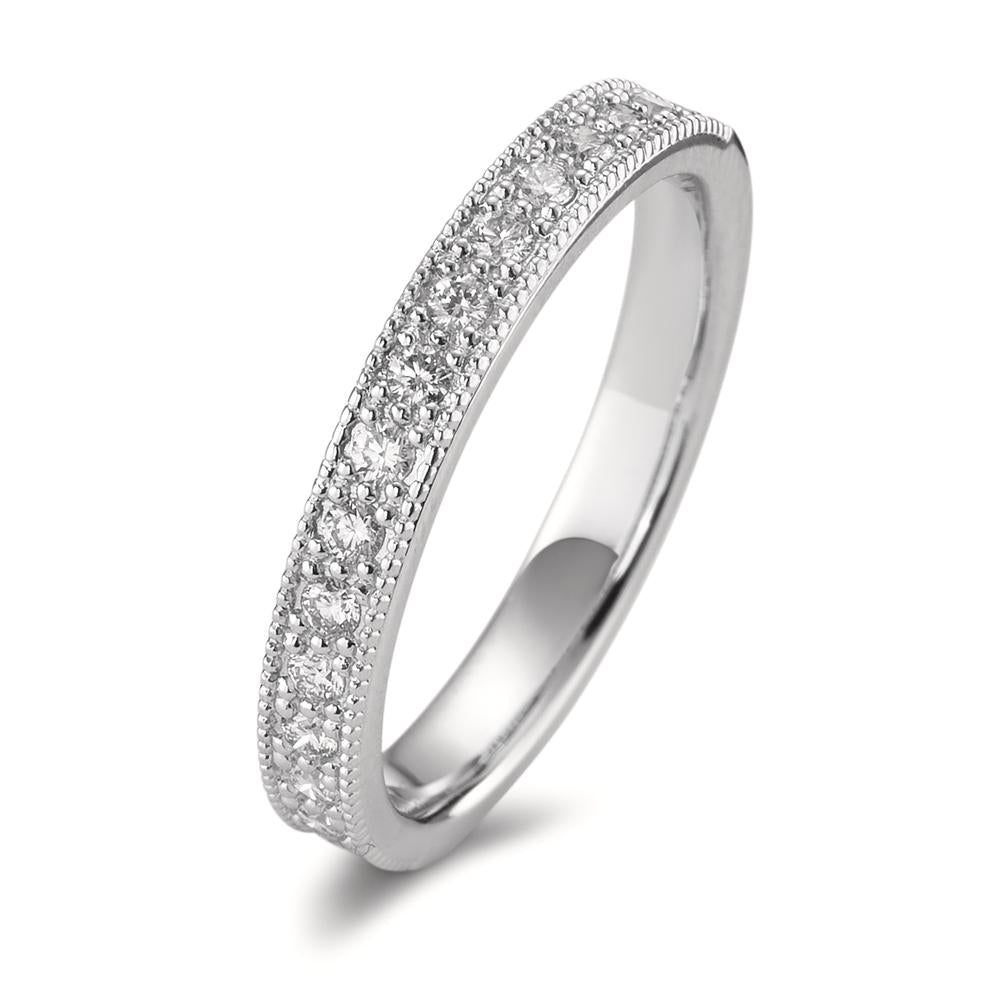 Memória gyűrű 750/18 K fehér arany Gyémánt 0.25 ct, 15 Kövek, Briliáns, w-si