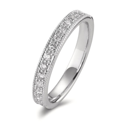 Memória gyűrű 750/18 K fehér arany Gyémánt 0.25 ct, 15 Kövek, Briliáns, w-si