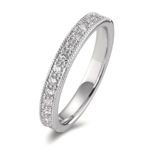 Memória gyűrű 750/18 K fehér arany Gyémánt 0.25 ct, 15 Kövek, Briliáns, w-si
