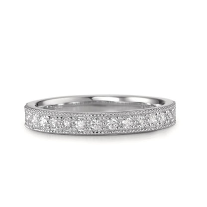 Memória gyűrű 750/18 K fehér arany Gyémánt 0.25 ct, 15 Kövek, Briliáns, w-si