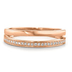 Gyűrű 750/18 K vörös arany Gyémánt 0.06 ct, 13 Kövek, Briliáns, w-si