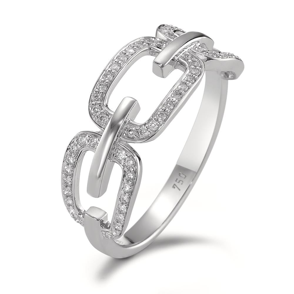 Gyűrű 750/18 K fehér arany Gyémánt 0.20 ct, Briliáns, w-si