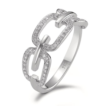 Gyűrű 750/18 K fehér arany Gyémánt 0.20 ct, Briliáns, w-si