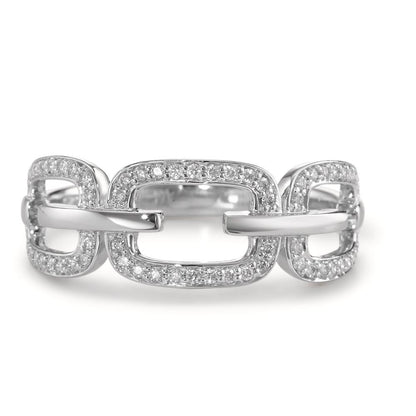 Gyűrű 750/18 K fehér arany Gyémánt 0.20 ct, Briliáns, w-si