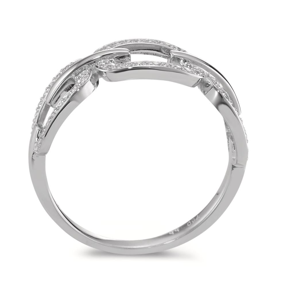 Gyűrű 750/18 K fehér arany Gyémánt 0.20 ct, Briliáns, w-si