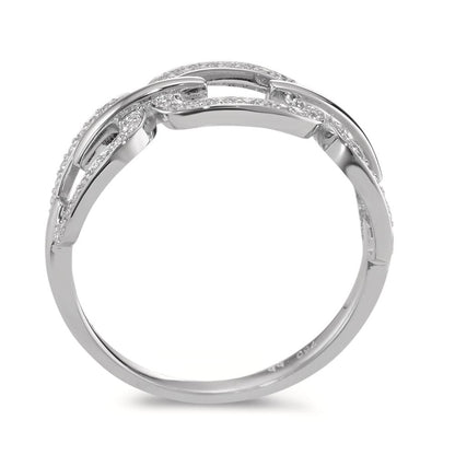 Gyűrű 750/18 K fehér arany Gyémánt 0.20 ct, Briliáns, w-si