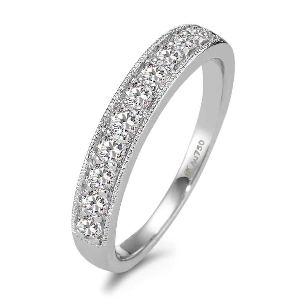 Memória gyűrű 750/18 K fehér arany Gyémánt 0.35 ct, 10 Kövek, w-si