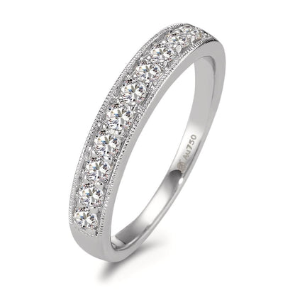 Memória gyűrű 750/18 K fehér arany Gyémánt 0.35 ct, 10 Kövek, w-si