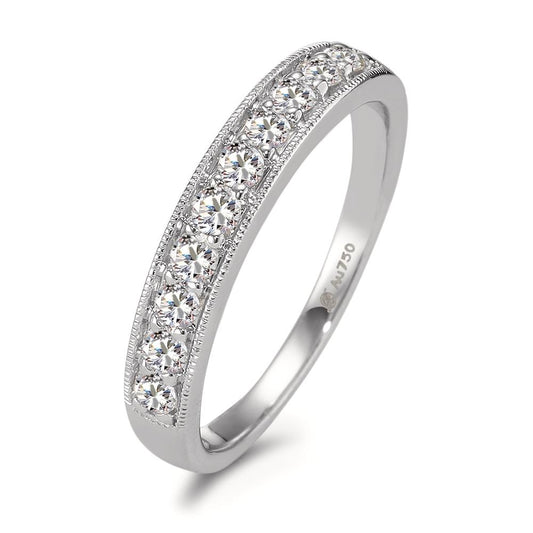 Memória gyűrű 750/18 K fehér arany Gyémánt 0.35 ct, 10 Kövek, w-si
