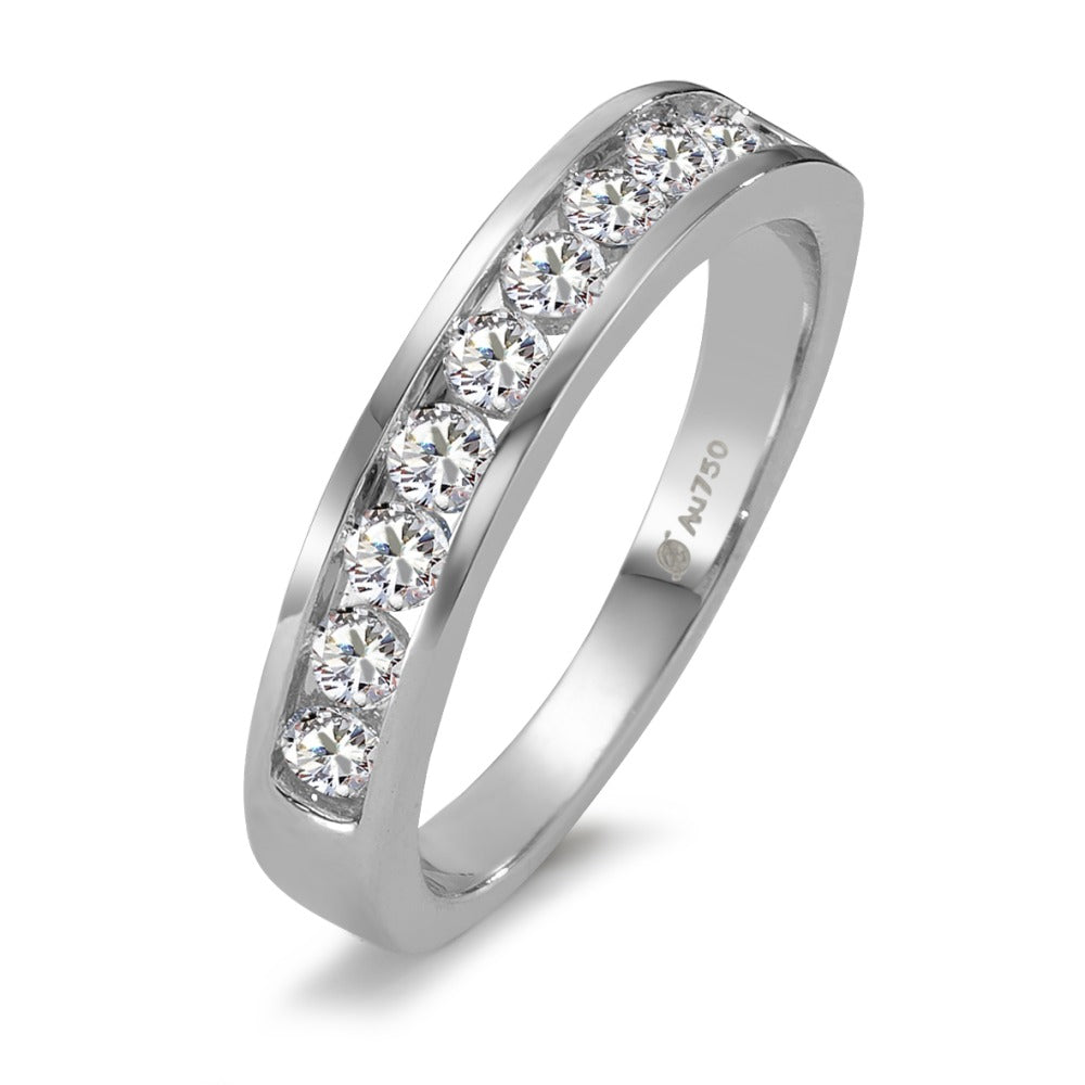 Memória gyűrű 750/18 K fehér arany Gyémánt 0.50 ct, 10 Kövek, w-si