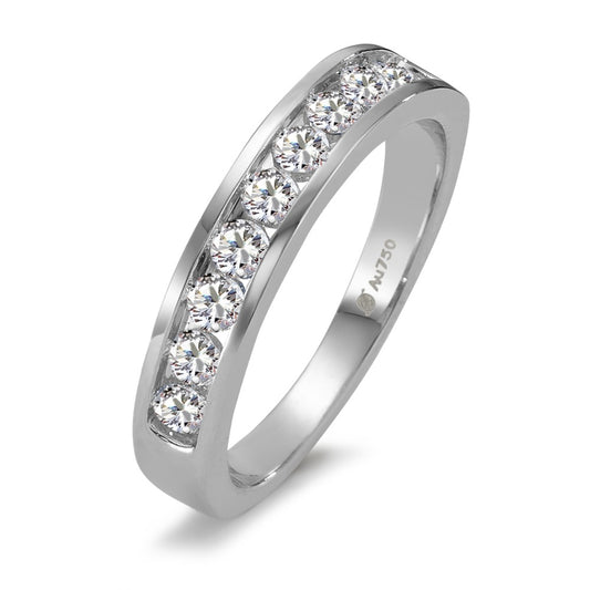 Memória gyűrű 750/18 K fehér arany Gyémánt 0.50 ct, 10 Kövek, w-si