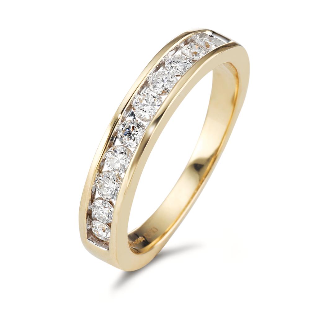 Gyűrű 750/18 K sárga arany Gyémánt 0.50 ct, 10 Kövek, w-si