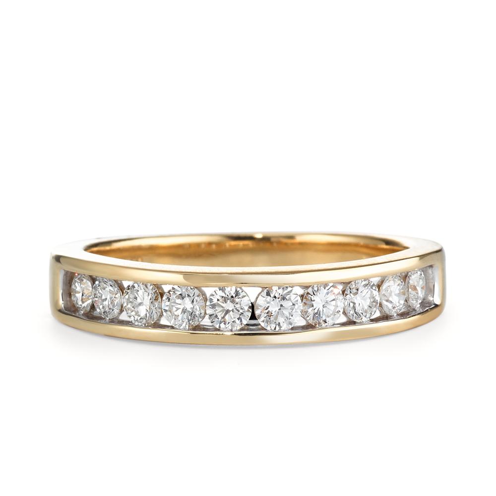 Gyűrű 750/18 K sárga arany Gyémánt 0.50 ct, 10 Kövek, w-si
