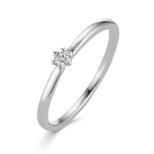 Szoliter gyűrű 950 platina Gyémánt Fehér, 0.07 ct, Briliáns, w-si
