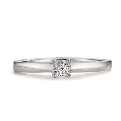 Szoliter gyűrű 950 platina Gyémánt Fehér, 0.15 ct, Briliáns, w-si