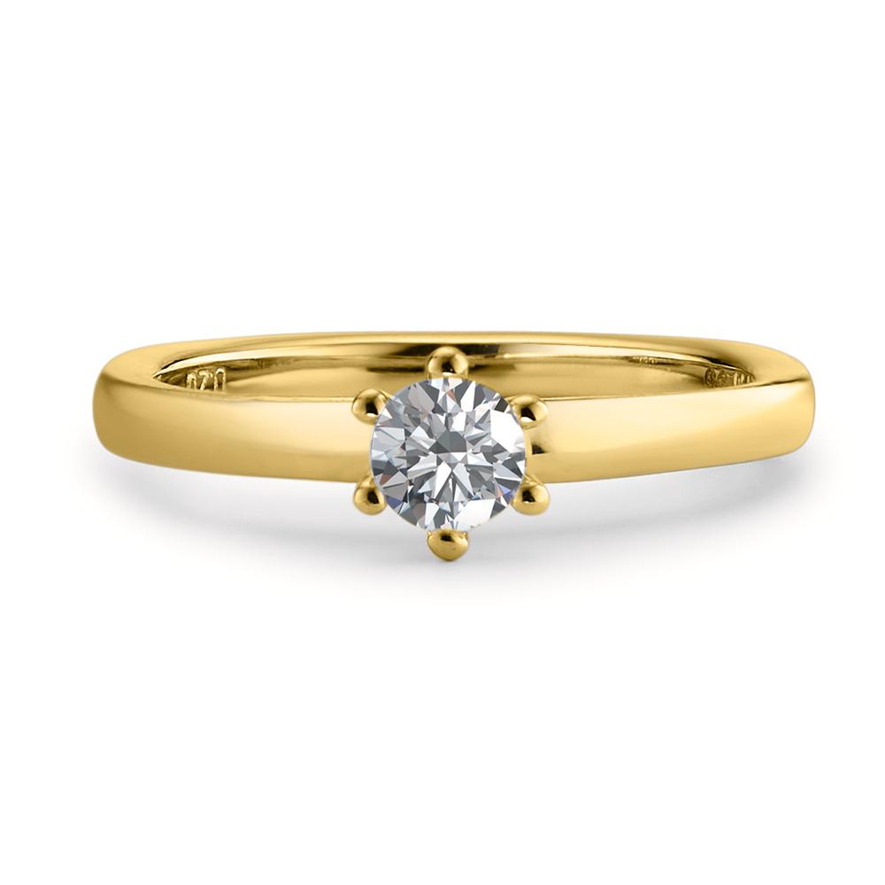 Szoliter gyűrű 750/18 K sárga arany Gyémánt Fehér, 0.20 ct, Briliáns, w-si