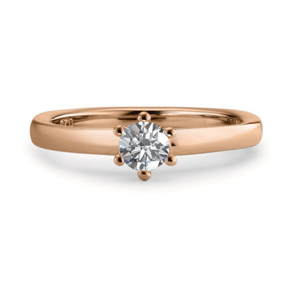 Szoliter gyűrű 750/18 K vörös arany Gyémánt Fehér, 0.20 ct, Briliáns, w-si