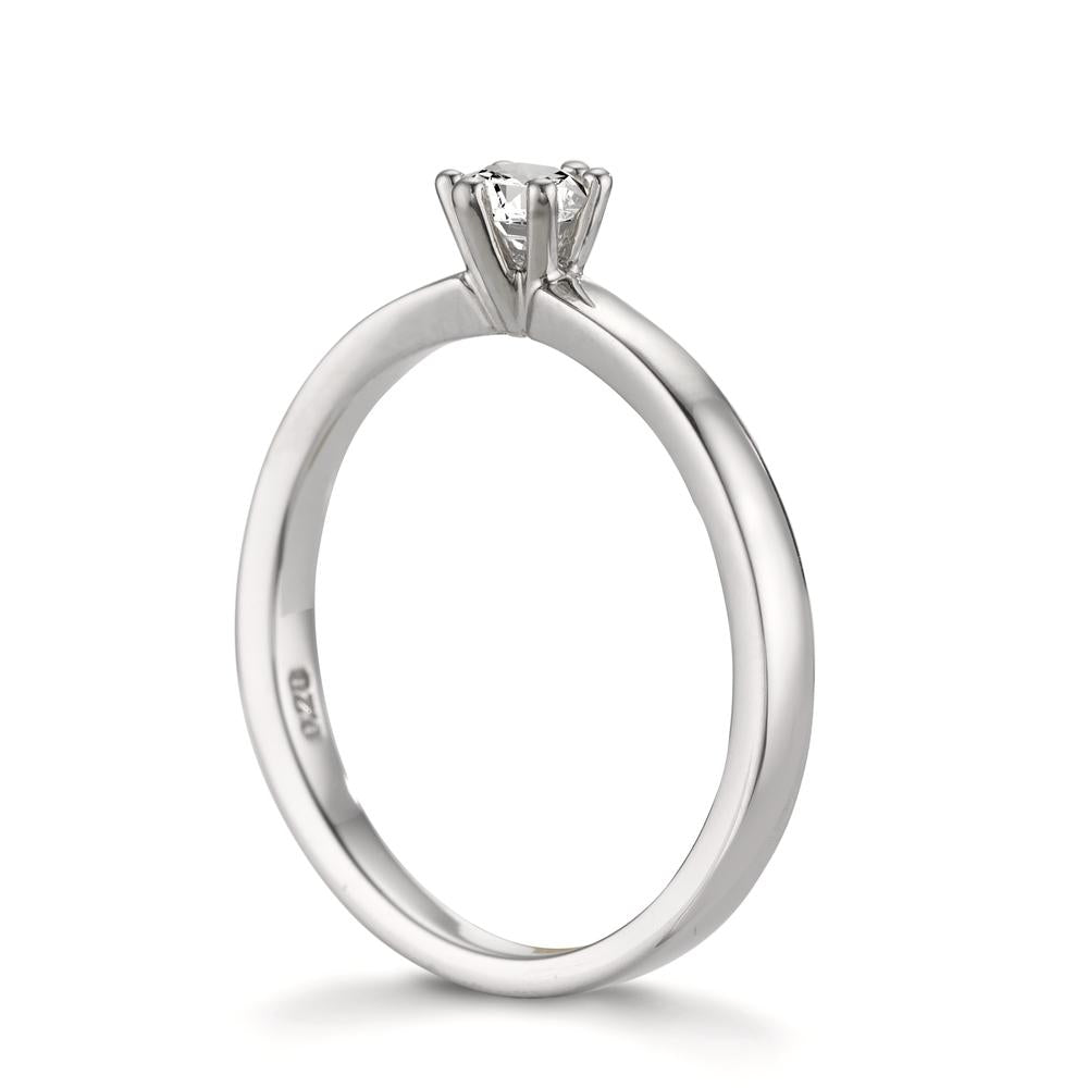 Szoliter gyűrű 950 platina Gyémánt Fehér, 0.20 ct, Briliáns, w-si
