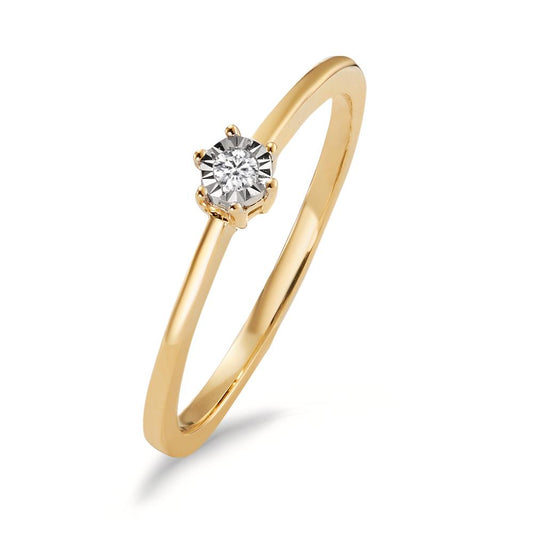 Szoliter gyűrű 750/18 K sárga arany Gyémánt 0.03 ct, w-si bikolor