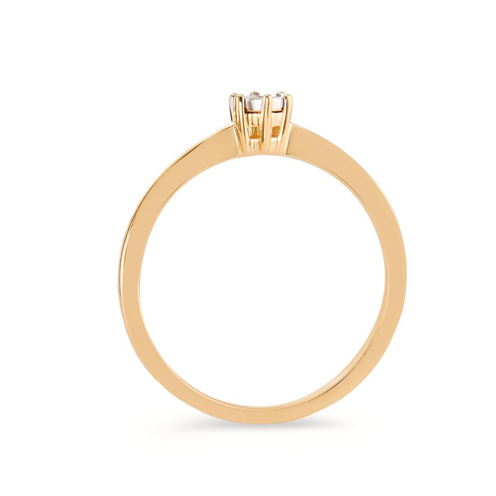 Szoliter gyűrű 750/18 K sárga arany Gyémánt 0.03 ct, w-si bikolor