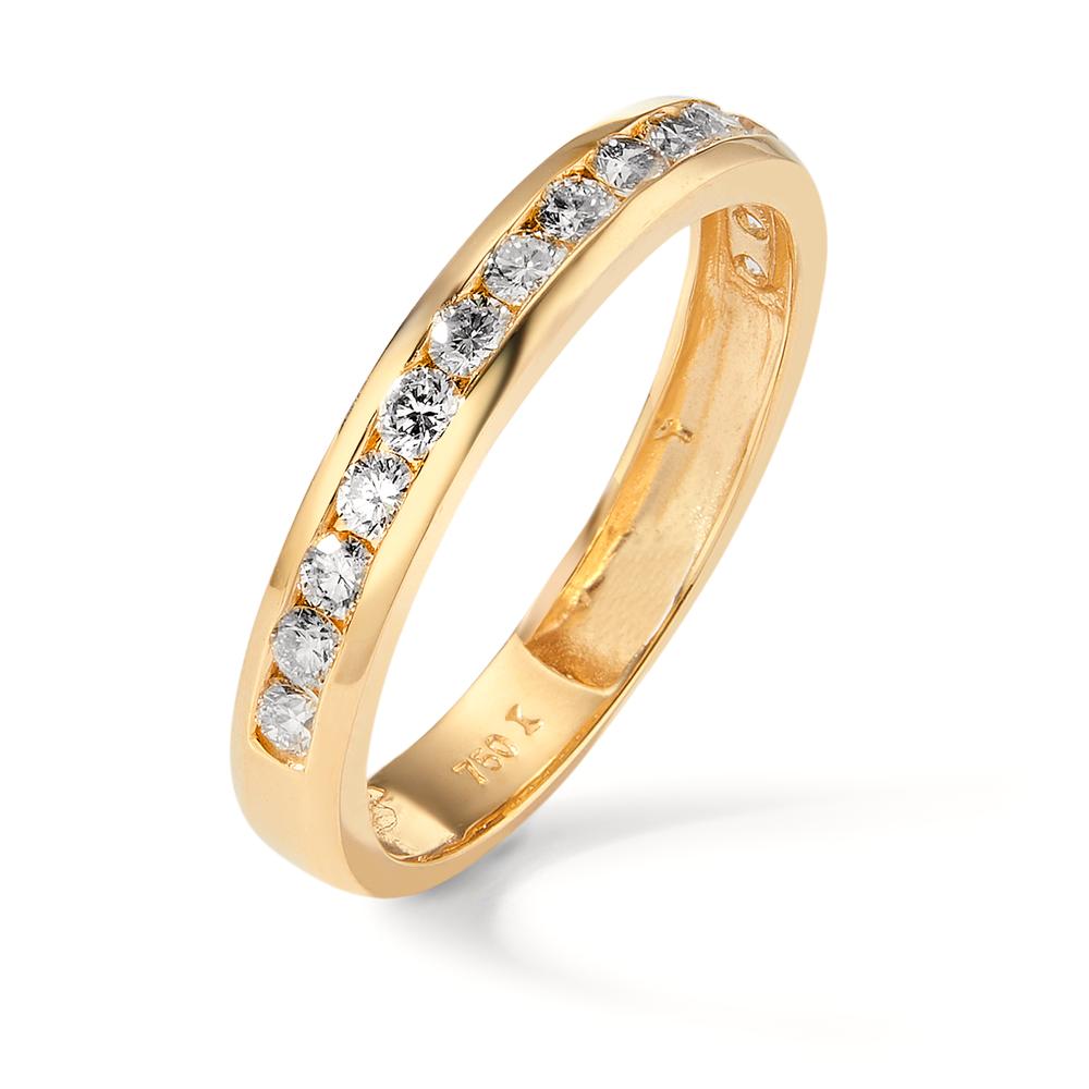 Memória gyűrű 750/18 K sárga arany Gyémánt 0.50 ct, 15 Kövek, w-si