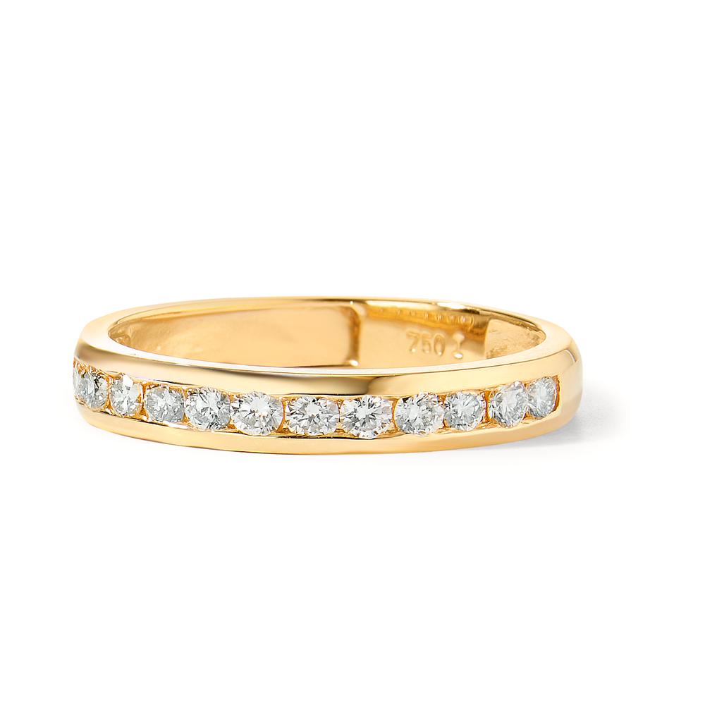 Memória gyűrű 750/18 K sárga arany Gyémánt 0.50 ct, 15 Kövek, w-si