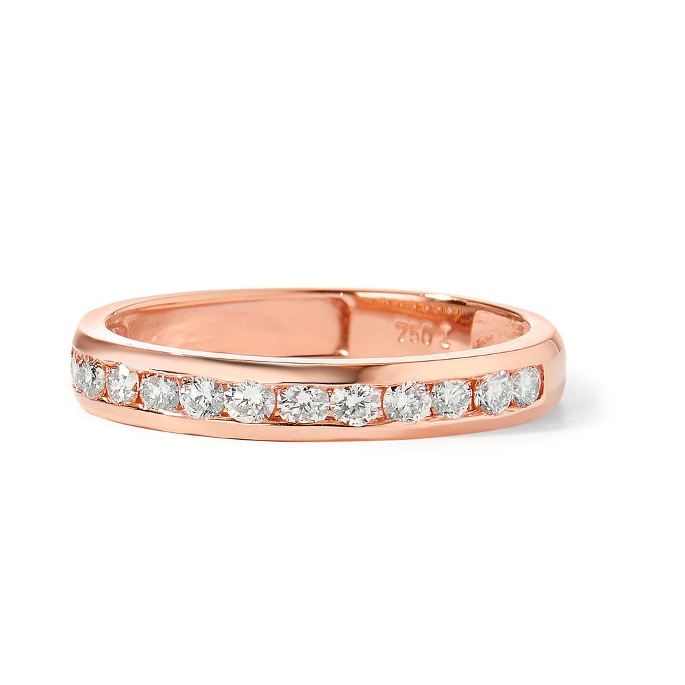 Memória gyűrű 750/18 K vörös arany Gyémánt 0.50 ct, 15 Kövek, w-si