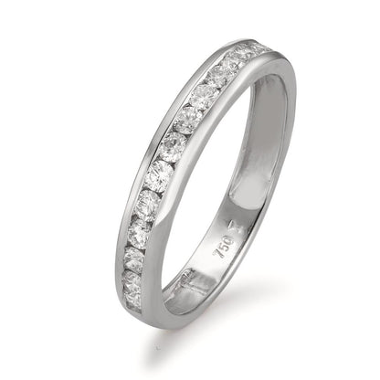 Memória gyűrű 750/18 K fehér arany Gyémánt 0.51 ct, 15 Kövek, w-si