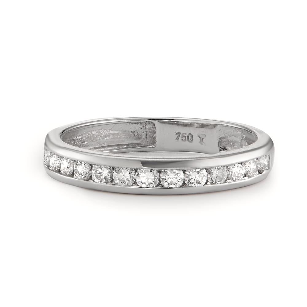 Memória gyűrű 750/18 K fehér arany Gyémánt 0.51 ct, 15 Kövek, w-si