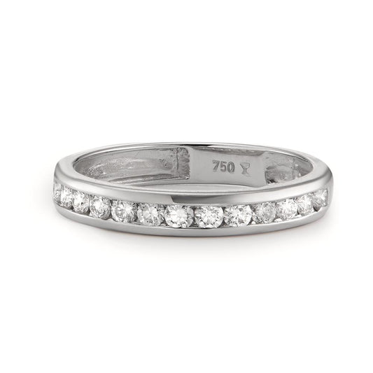 Memória gyűrű 750/18 K fehér arany Gyémánt 0.51 ct, 15 Kövek, w-si